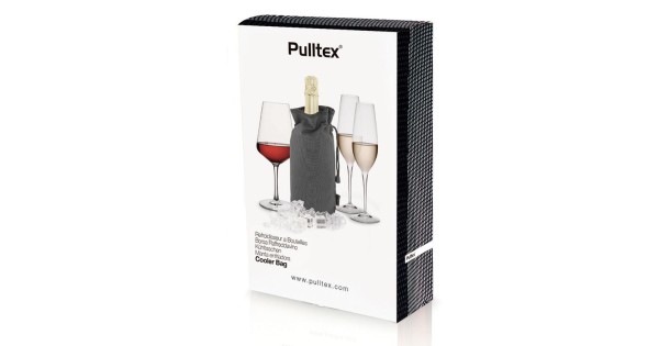 Boîte du sac rafraîchisseur gris Pulltex pour une bouteille de vin ou champagne