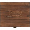 Couvercle en bois du coffret avec inscription Gentleman Whisky