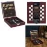Coffret vin et échiquier Comptoir du Caviste présenté ouvert, fermé et avec son emballage