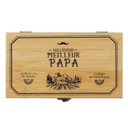 Couvercle en bambou du coffret Millésime Meilleur Papa The Concept Factory