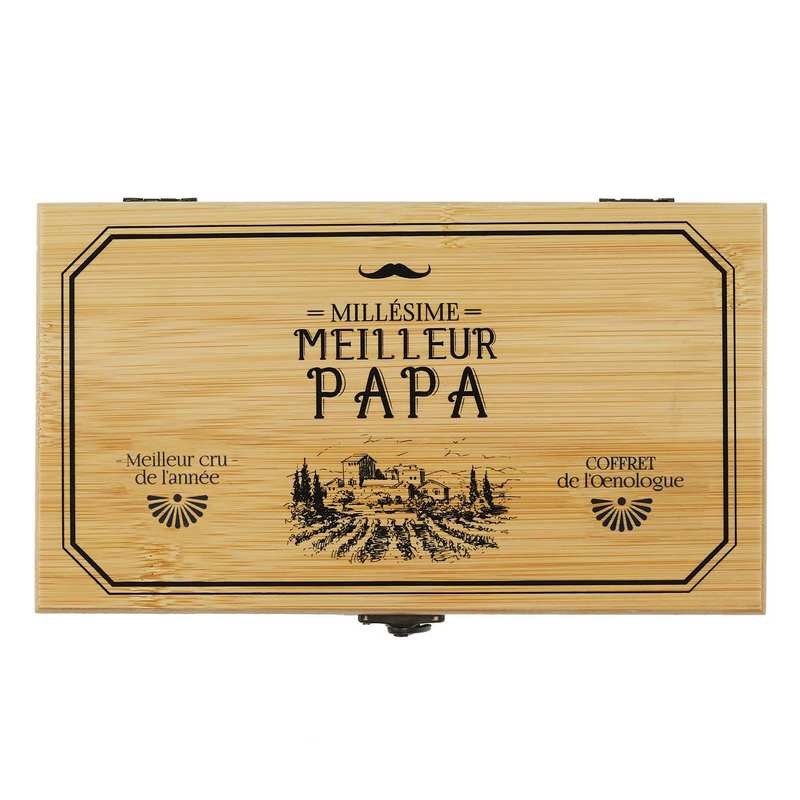 Couvercle en bambou du coffret Millésime Meilleur Papa The Concept Factory