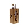 Bloc sommelier Pradel Excellence en bambou avec accessoires rangés, vue de face