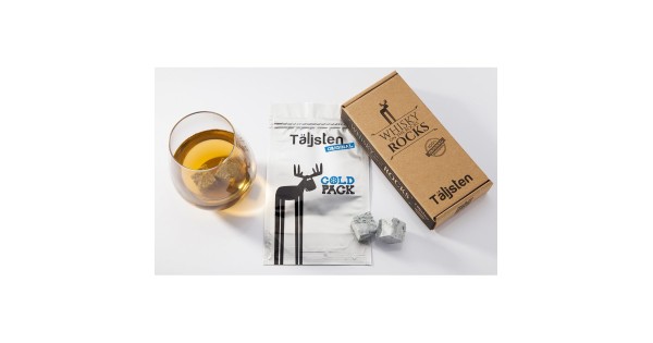 Pierres ollaires Täljsten avec boîte, sachet Cold Pack et verre de whisky