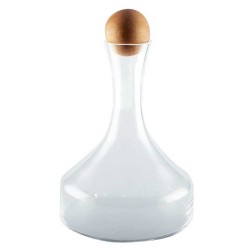 Carafe Aulica en verre transparent avec bouchon boule en bois