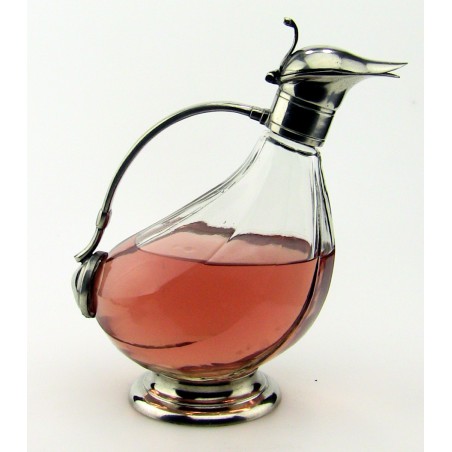 Carafe Canard 0,8 L Le Potier d’Étain avec vin, bec canard, anse et pied en étain