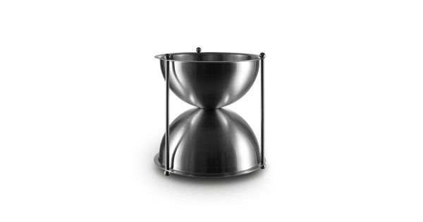Crachoir Œnosablier Oenocom 4 L en inox avec entonnoir supérieur et tirants