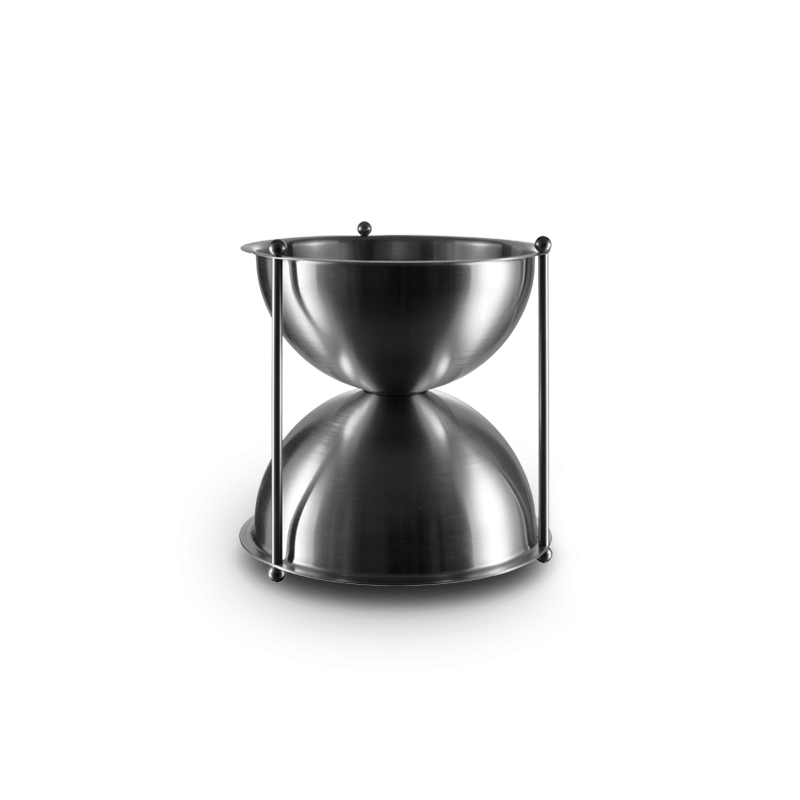 Crachoir Œnosablier Oenocom 4 L en inox avec entonnoir supérieur et tirants