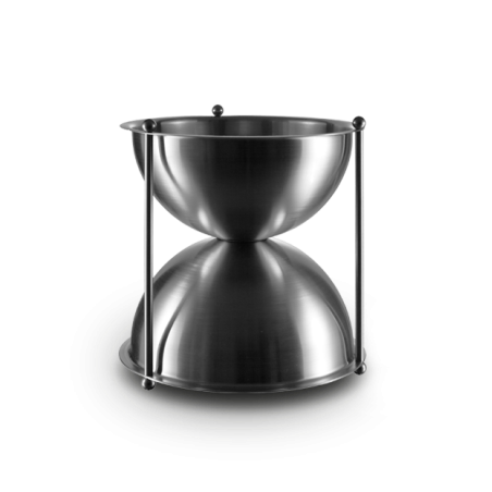 Crachoir Œnosablier Oenocom 4 L en inox avec entonnoir supérieur et tirants