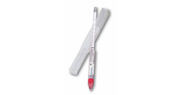 Alcoomètre avec thermomètre TFA 14.2005 en verre et son étui de protection
