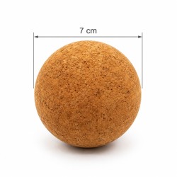 Bouchon boule en liège pour carafe avec diamètre de 7 cm indiqué