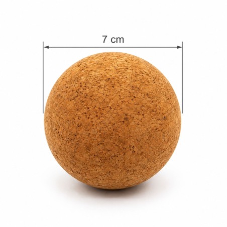 Bouchon boule en liège pour carafe avec diamètre de 7 cm indiqué