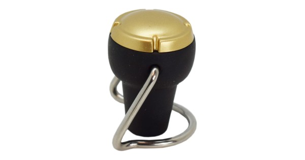 Bouchon à champagne Mambo noir et doré mat avec levier et griffes métalliques