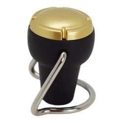 Bouchon à champagne Mambo noir et doré mat avec levier et griffes métalliques