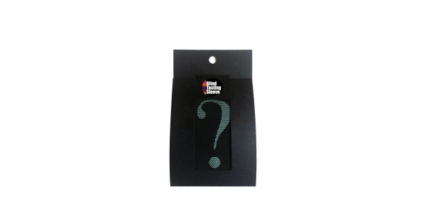 Emballage de la Blind Tasting Sleeve noire à repère turquoise