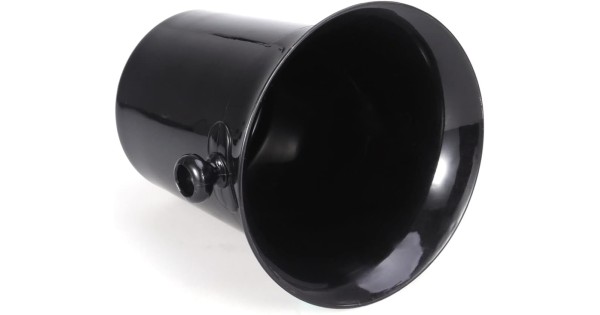 Crachoir noir de 3 L incliné, vue de l’intérieur du récipient