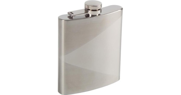 Flasque Haller 81126 en inox à motif triangulaire avec bouchon à vis attaché
