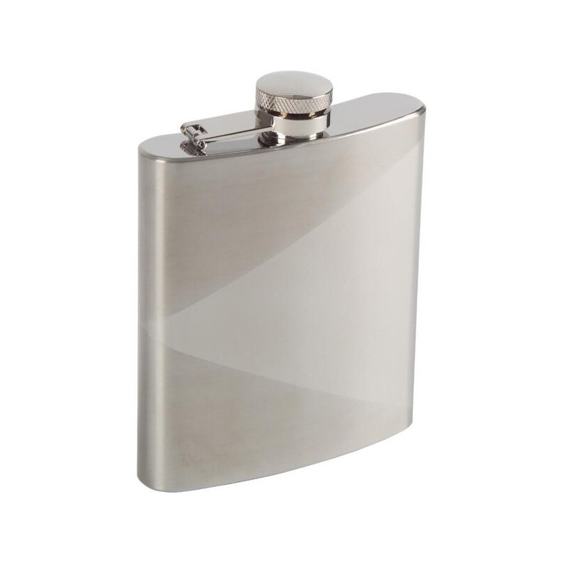 Flasque Haller 81126 en inox à motif triangulaire avec bouchon à vis attaché