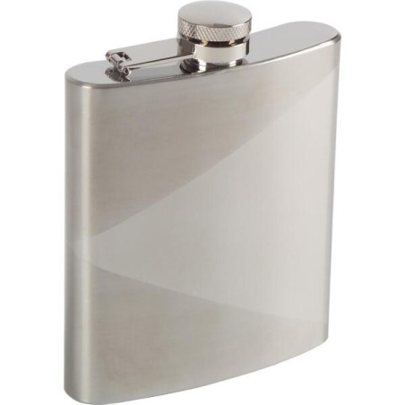 Flasque Haller 81126 en inox à motif triangulaire avec bouchon à vis attaché