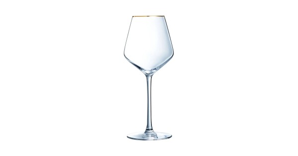 Verre Ultime Bord Or 38 cl Cristal d’Arques avec coupe anguleuse et bord doré