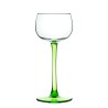 Verre à vin d’Alsace traditionnel de 15 cl avec coupe transparente, jambe et pied verts