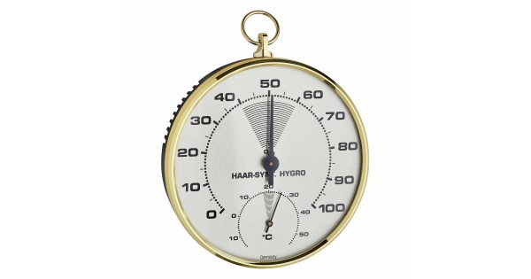 Thermo-hygromètre TFA 45.2007 à cheveu synthétique, grand cadran d’humidité et petit thermomètre