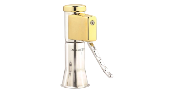 Ouvre-bouteille à champagne Descorjet Gold en inox avec tête dorée et poignée à levier