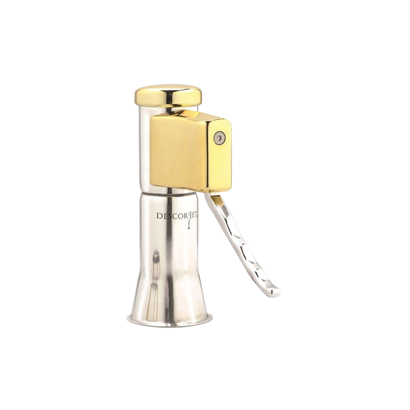 Ouvre-bouteille à champagne Descorjet Gold en inox avec tête dorée et poignée à levier