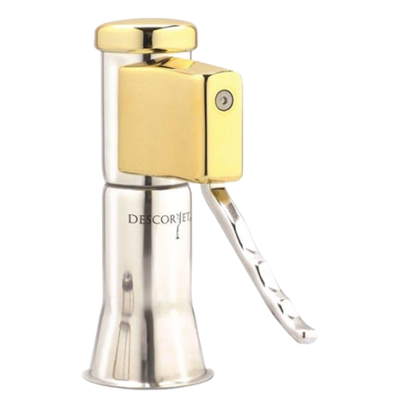 Ouvre-bouteille à champagne Descorjet Gold en inox avec tête dorée et poignée à levier