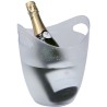 Seau à champagne Deffrennes en acrylique givré avec poignées, présenté avec une bouteille