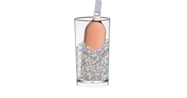 Seau Pure Magnum Lehmann présenté avec une bouteille de vin rosé