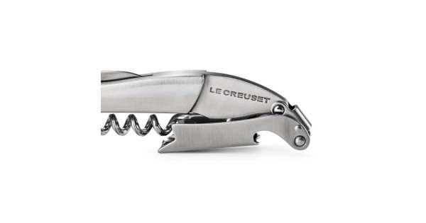 Détail de la mèche et de l’articulation du levier du sommelier Premium Le Creuset
