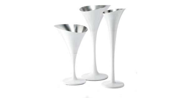 Vasques à champagne sur pied design blanc laqué Salon AROM