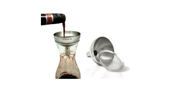 Entonnoir à vin astucieux pour carafe : 2en1, il aère et filtre le vin